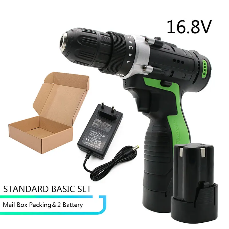SET6 12V 16,8 V 21V макс Беспроводной Перезаряжаемые Электрическая отвертка аккумуляторная дрель электрическая мини Мощность DriverDC литий-ионный Батарея 2-Скорость инструмент - Цвет: SET6
