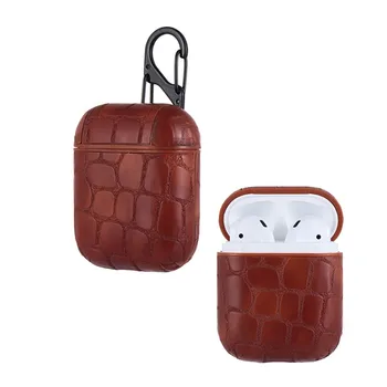 

CASEIER Crocodile Leather Case Box For Apple Airpods 1 2 Wireless Bluetooth Earphone Cover For Airpods Protective Charging Boxes