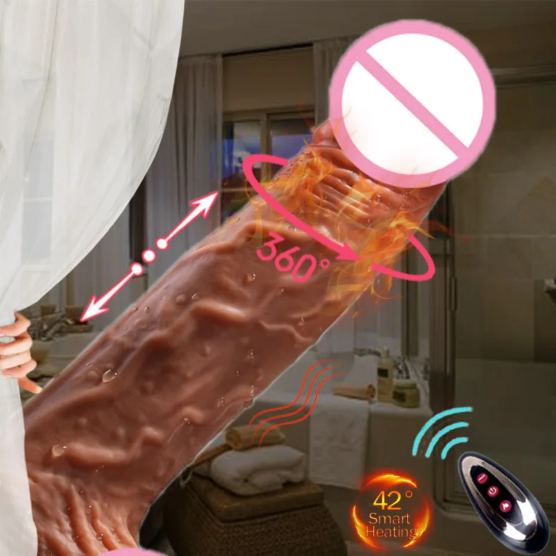 Big Dildo Vibrator Huge Automatic Telescopic Heating Penis Suction Cup Dildo Realistic Dildos for Women Sex Toys for Adult