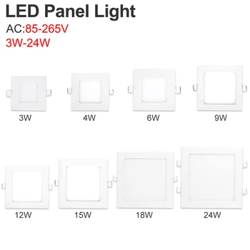 

Ultra-thin Square LED Panel Lights Home Office Bulb Recessed Fixture Lamps Ceiling Panel Light Flat Bedroom Square With Driver