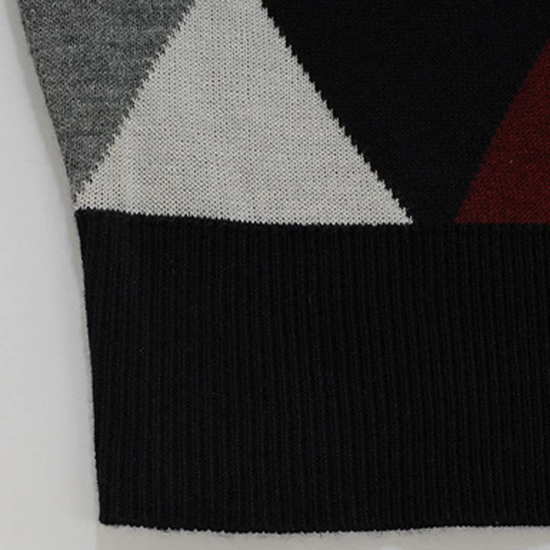 Men Brand Knit Tank Jumpers Basic Sweater Pullover Sleeveless 29.5% Wool Casual Autumn Winter V Neck Argyle 00001