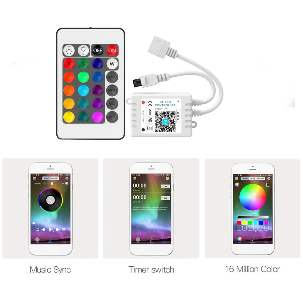 Led Strip Lights Led Strip Light Led Light Strip Led Controller Bluetooth-compatible wireless remote 5-24V LED Strip WIFI RGB RGBW RGB + CCT Controller Magic Home Android IOS for Alexa Google