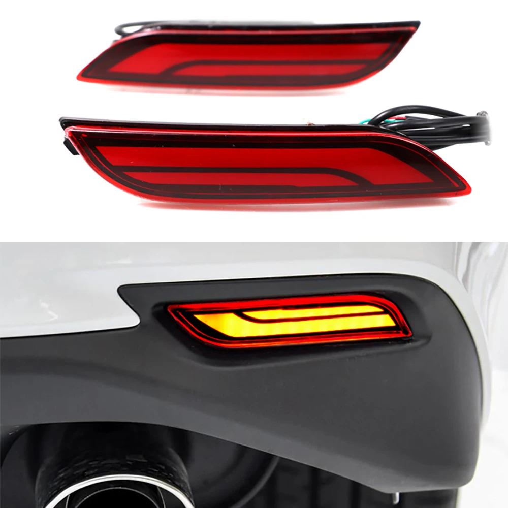 AOSHIKE 2PCS Car LED Tail Light Rear Bumper Brake Fog Strobe Lamp for Toyota Camry FTT Tail Braking Lamp Warning Stop Light