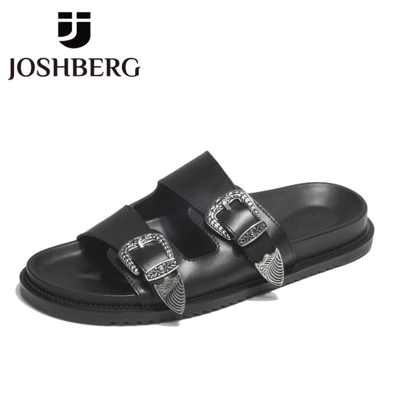

JOSHBERG New Arrivals Home Hard-Wearing Slippers Non-Slip British Style Men'S Shoes Street Style Sandals Men Fast Delivery