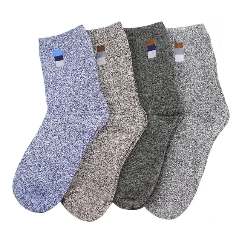 Мужские хлопковые носки зимние теплые серые классические бизнес мужские носки дышащие Повседневные Носки отличного качества зимние для мужчин