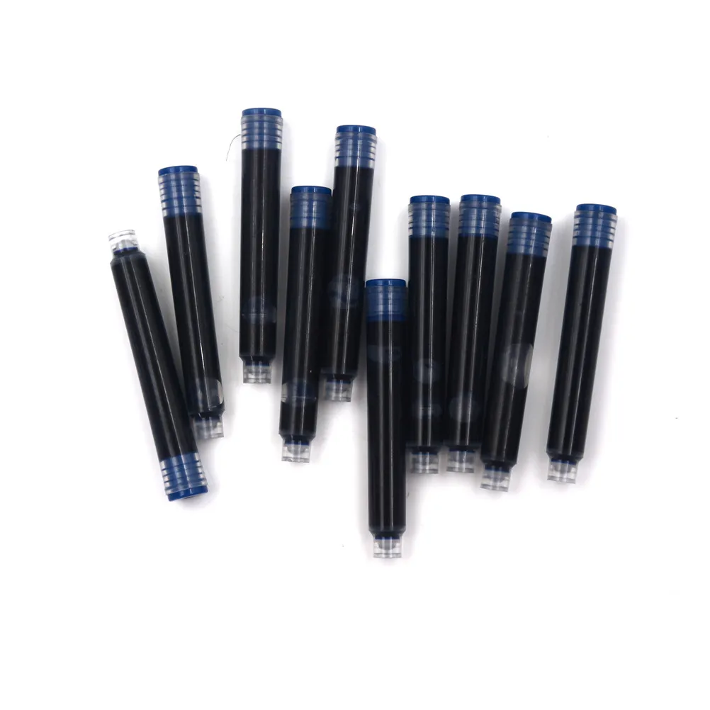 Одноразовая синяя и черная перьевая ручка чернильный картридж заправка длина авторучка чернильный картридж заправка 10 шт