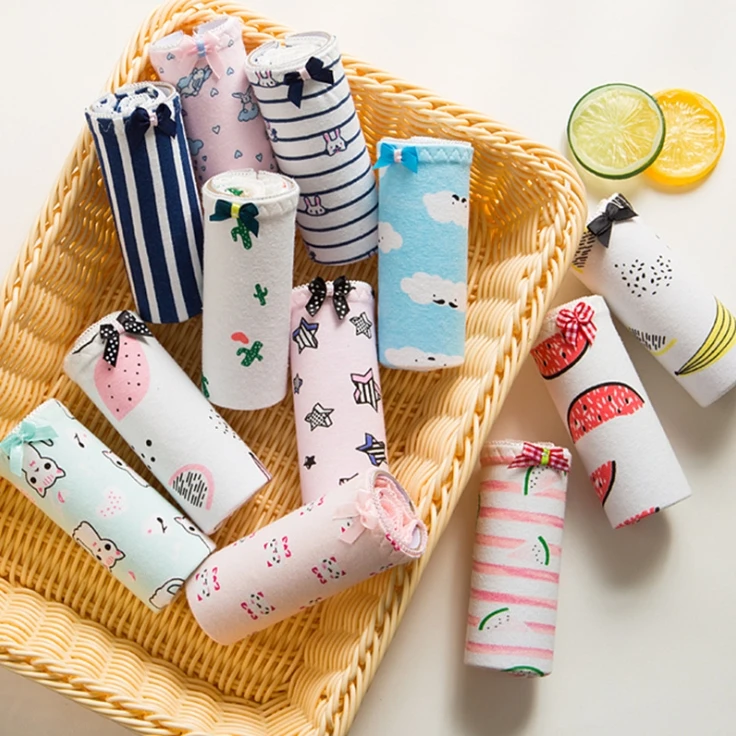 1 шт. женские хлопковые трусы со средней посадкой|Женские трусики| |