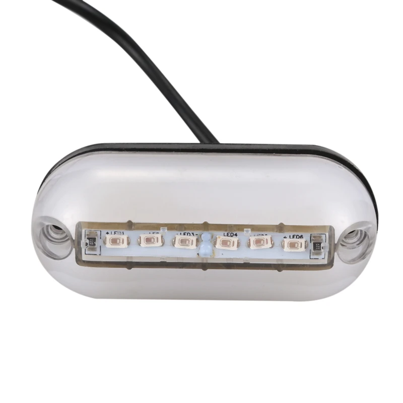 6 Led Underwater Fishing Light 12V Boat Night Light Water Landscape Lighting for Marine Boat