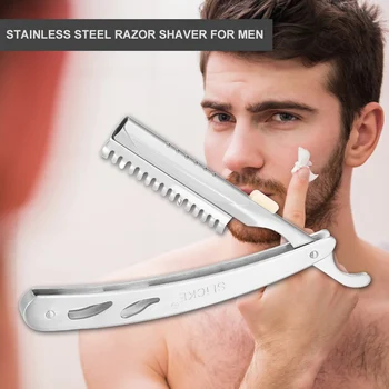 

Manual Shaver Professional Straight Edge Stainless Steel Sharp Barber Razor Folding Shaving Shave with Blade Straight Razor Tool