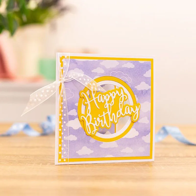 

Happy Birthday Words Metal Cutting Dies for Scrapbooking DIY Paper Christmas Cards Craft Making Decor Stencil Dies