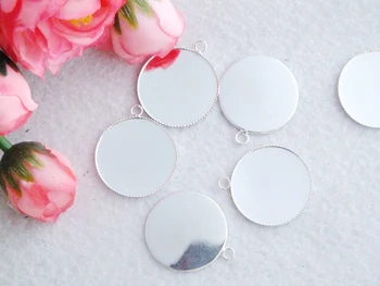 

500 pieces 30MM circle shape silver plated pendant bezel, tray base LK-2501