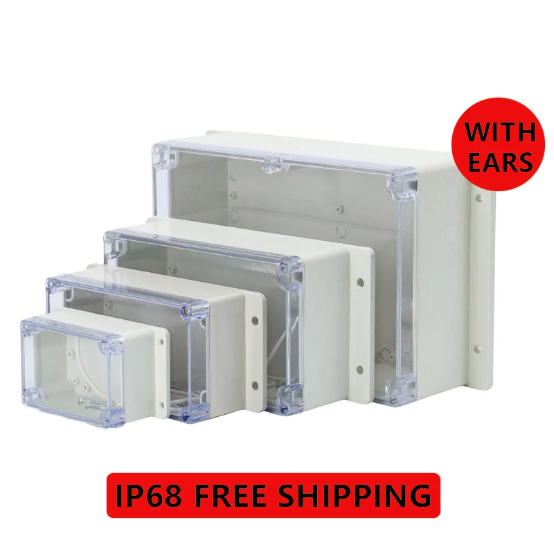 IP67 Plastic Transparent Box Waterproof Enclosure Electronic Project Outdoor Instrument Electrical Project Box Junction Housing