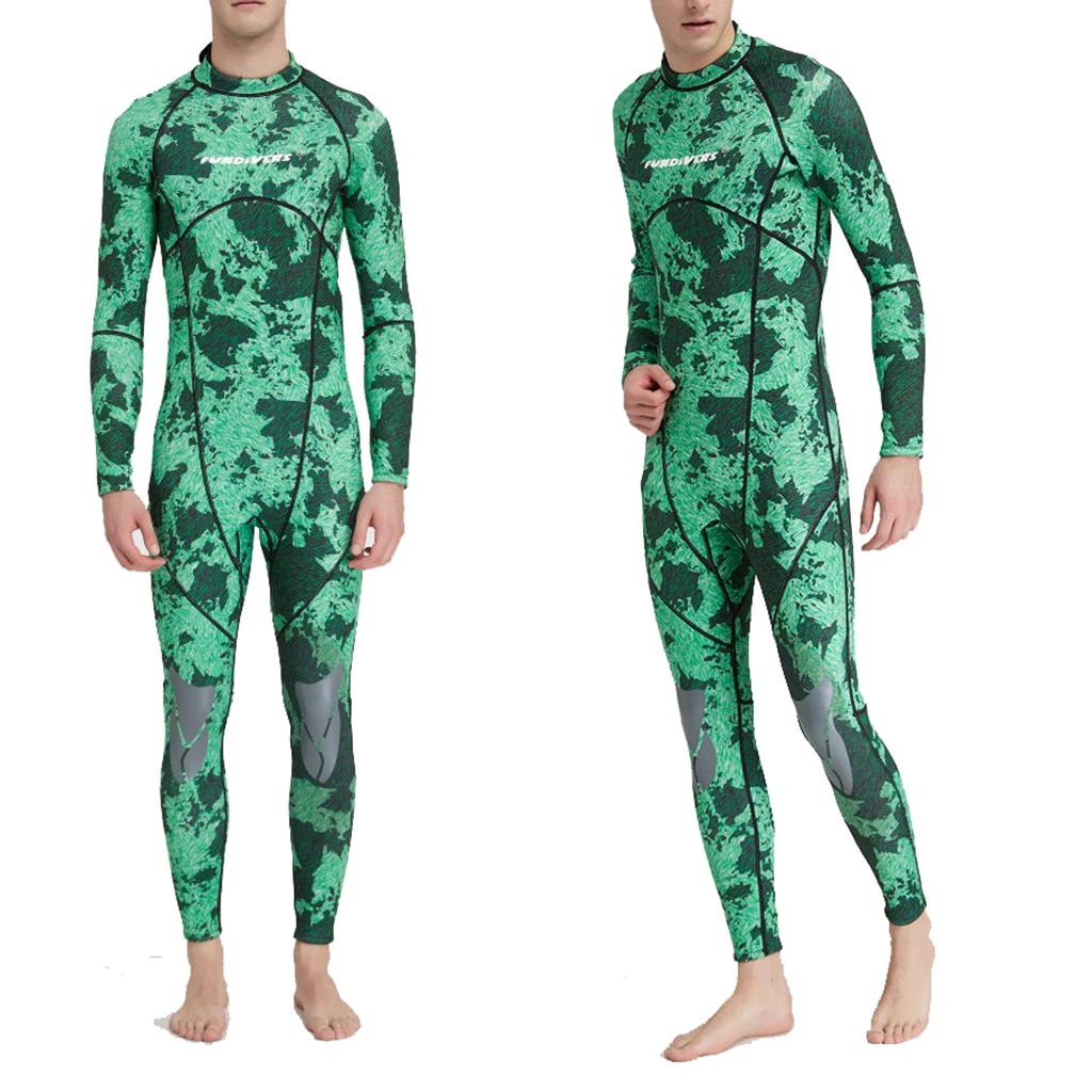 Men Full Body Wetsuit 3mm Neoprene Dive Suit Scuba Diving Snorkeling Jumpsuit Green Size S / M / L / XL / XXL / XXXL