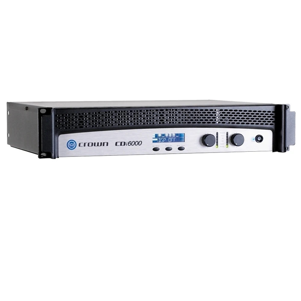 Crown CDi6000 2 채널 전력 증폭기, 온보드 DSP, 70V, 100V, 140V 작동, 사용자 정의 프리셋, 4 옴, 2100W