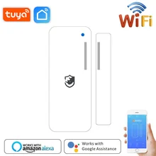 Détecteur d'ouverture/fermeture de porte intelligent Tuya, capteur de fenêtre WiFi, application Smart Life, fonctionne avec Alexa et Google Home 