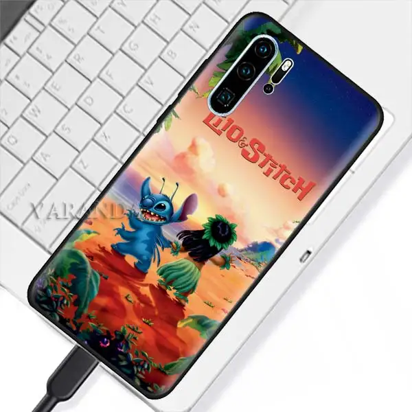 B13 Милый мультяшный Ститч чехол для huawei P30 P20 Pro P10 P9 Lite P Smart Plus Z Черный силиконовый чехол - Цвет: B13
