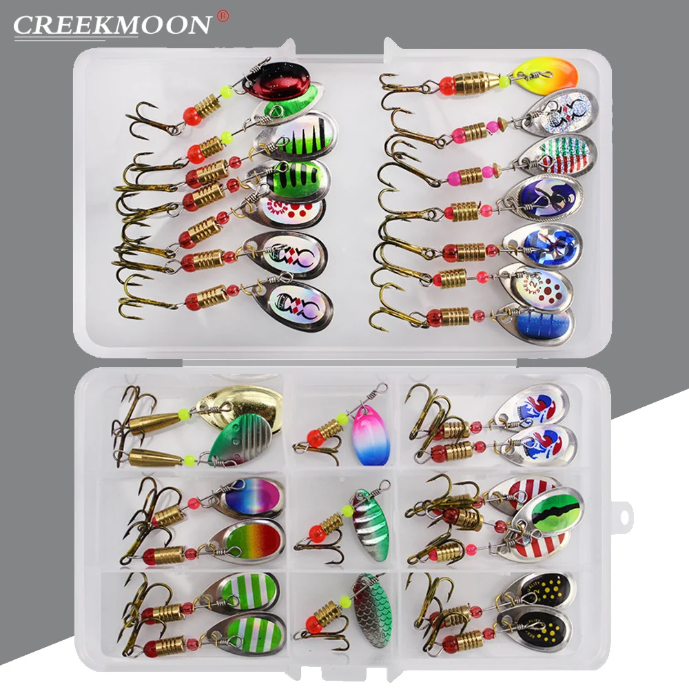 31pcs Spoon Lure Set Spinner Bait 2.5g-4.5g Trout Pike Metal Fishing Lures Kit Crankbait All Water Isca Artificial Hard | Спорт и