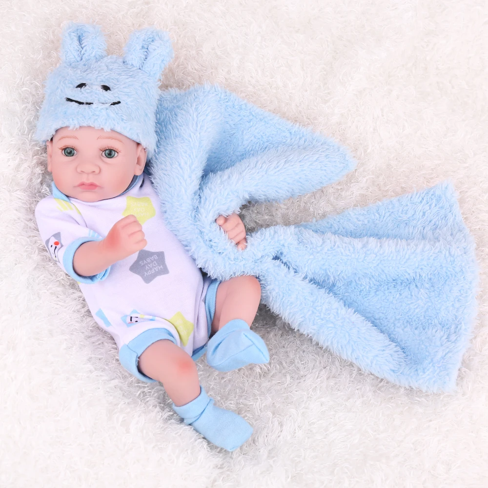NPKDOLL A Pair Mini Dolls Reborn Handmade Toys 10 inch 25CM Full Silicone Reborn Babies Twins Baby Doll For Kids Christmas Gift