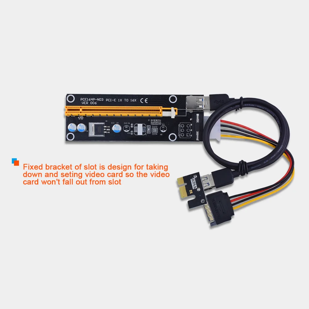 Новая высокая производительность 60 см PCI Express PCI-E для 16X Riser Card удлинитель+ B 3,0 кабель/15Pin SATA для 4Pin IDE питания
