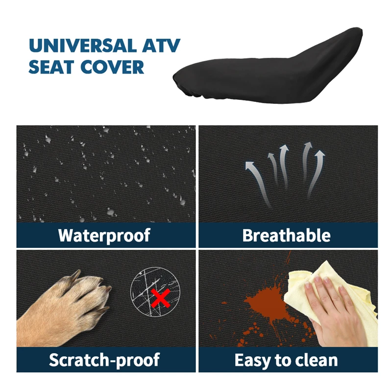 Universal ATV Seat Cover Water-Resistant Adjustable Straps for Sportsman Rancher Foreman Scrambler Kodiak Most ATV Atv Seat Cover