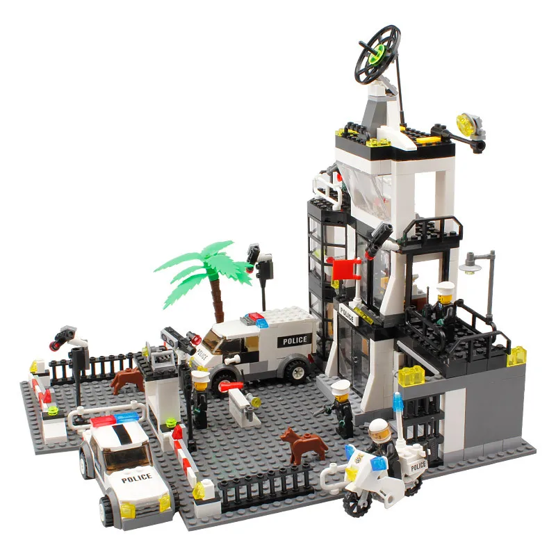 

KAZI Police Series Police Headquarters Scene Children'S Educational DIY Assembled Building Blocks Toy Boy Gift 6725