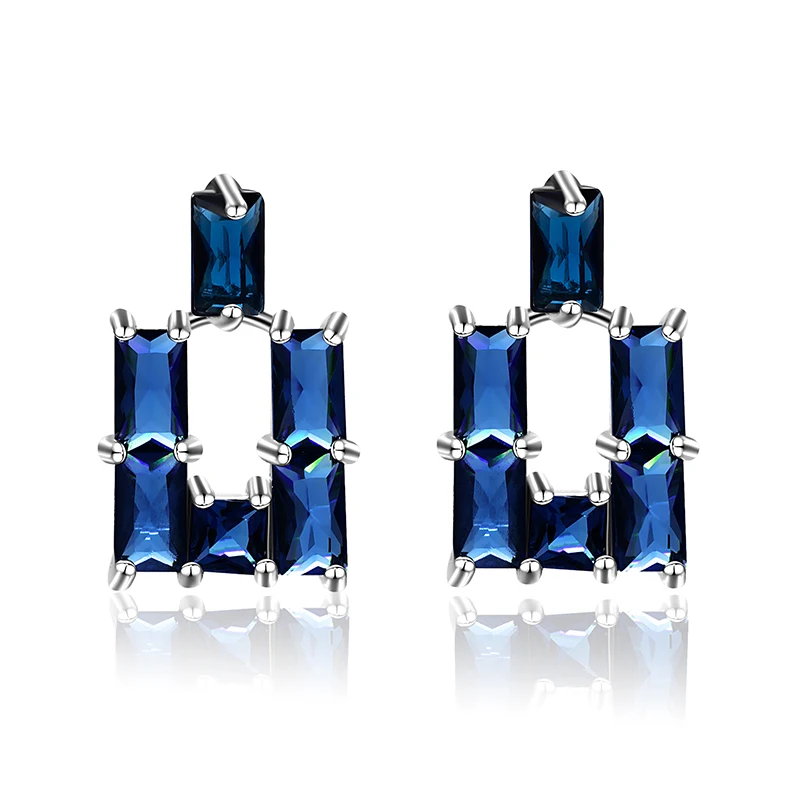 

Earring for Women Charm Silver Gold AAA+ Cubic Zircon Stud Earrings Korean Clear Colorful Square Earring Fashion Jewelry 2019