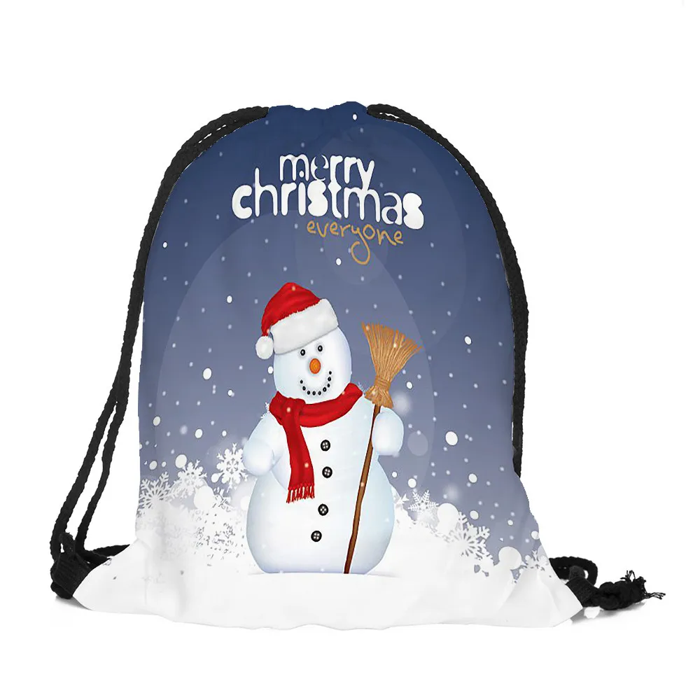 2019 новый унисекс сумка для хранения с кулиской; веселое Рождество; яркие рюкзак сумка рюкзак Комплект Органайзер с карманами, который