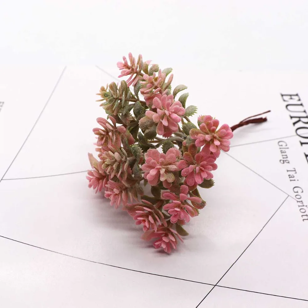 6/8 stücke Mixed Grünen Pflanze Blume Kirsche Staubblatt Beeren Bündel DIY Weihnachten Hochzeit Kuchen Geschenk Box Kränze Decor – Detail 12