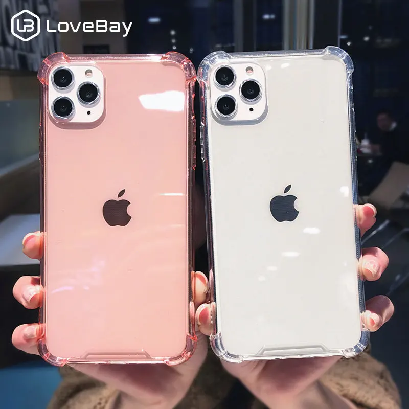 Lovebay противоударный бампер прозрачный силиконовый чехол для телефона для iPhone 11 Pro 7 8 6 6S Plus X XR XS Max Мягкий ТПУ защитный чехол