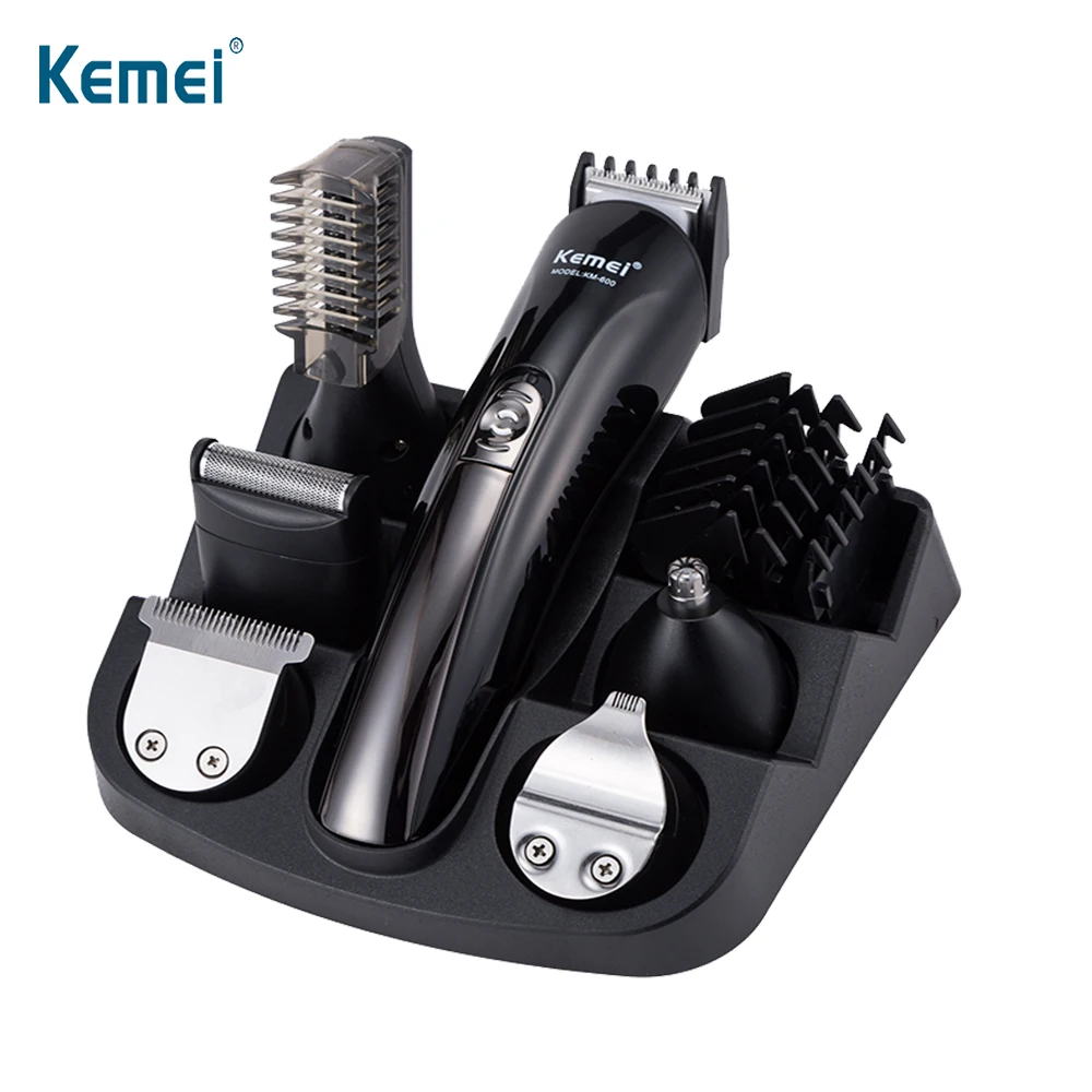 KEMEI 11 в 1 перезаряжаемый триммер для волос титановая машинка для стрижки волос Электрический триммер для бороды машинка для стрижки волос триммер для мужчин