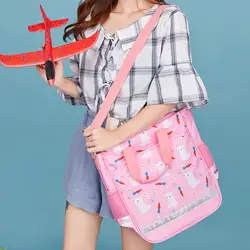 Новая розовая учебная сумка на одно плечо, школьная сумка, нейлоновая сумка для книг, водонепроницаемая Детская сумка, Детская сумка через