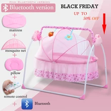 Многофункциональная детская кровать электрическая качающаяся люлька кровать умный сон артефакт новая детская кроватка синхронизация пульт дистанционного управления babynest