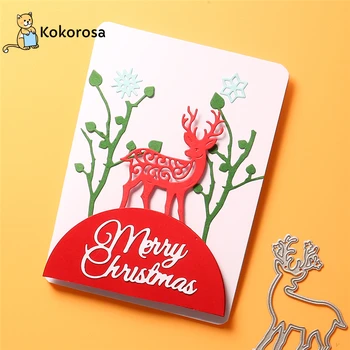 

Kokorosa Christmas Deer Dies Animal Metal Cutting Dies New 2020 for Card Making Scrapbooking Embossing Cuts Stencil Craft Dies