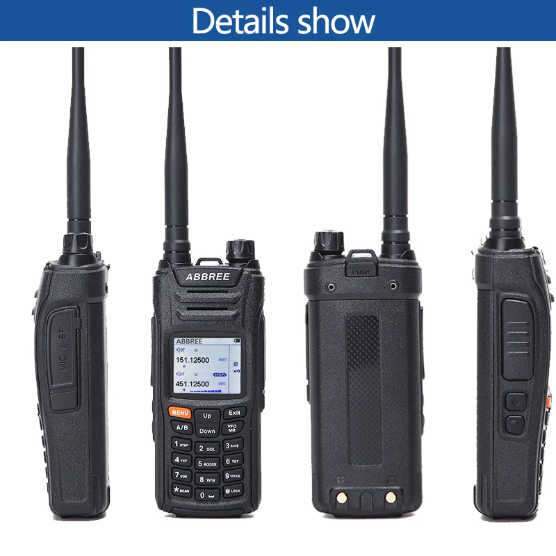 two way walkie talkie ABBREE AR-F6 Walkie Talkie Full Bands police band LCD Color Display Dual Display Dual Standby 999CH VOX DTMF SOS Ham Radio waterproof walkie talkies