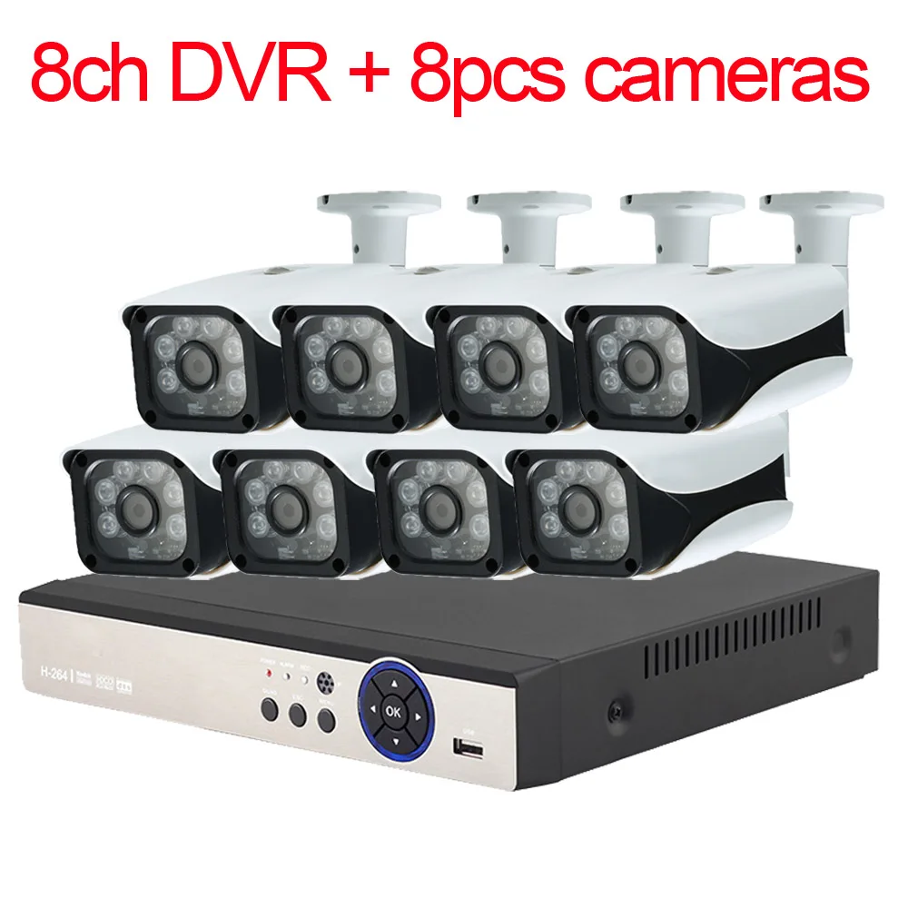 LOFAM 8CH DVR система 5MP AHD DVR комплект видеонаблюдение NVR система 8 X наружная Водонепроницаемая 5.0MP CCTV камера безопасности Система 8CH - Цвет: 8CH DVR 8 Cameras