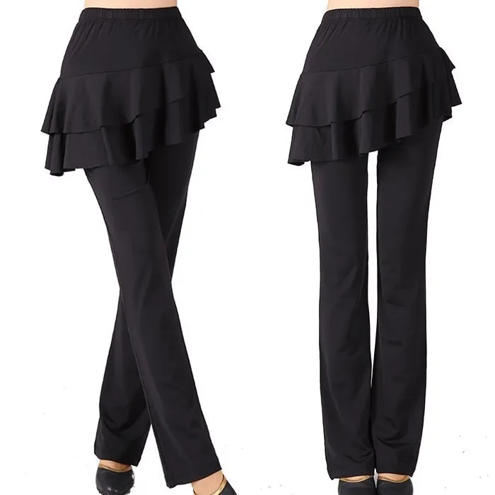 

Summer Women's Outer Wear Leotards Adult Skirt Pants Fake Two-Piece Divided Skirt Pants Dancing Summer One-piece