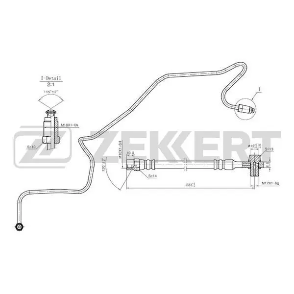 Шланг тормозной Audi A3 96- TT 98- Skoda Octavia(1U_) 96- Ro