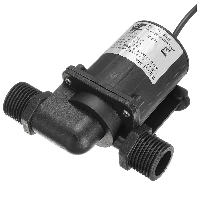 DC 12V электрический/солнечный бесщеточный мотор для водяного насоса аквариум Фонтан 1000L/H черный