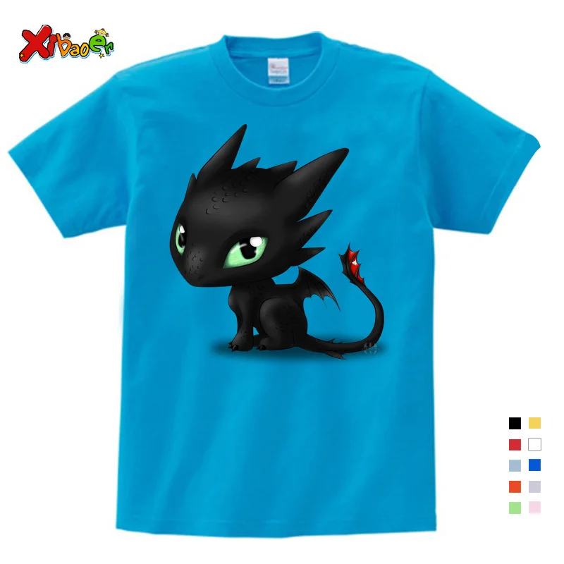 T-shirt Толстовки с капюшоном с принтом «Как приручить дракона» для мальчиков и девочек; Детские забавные зимние белые толстовки с длинными рукавами - Цвет: T-shirt
