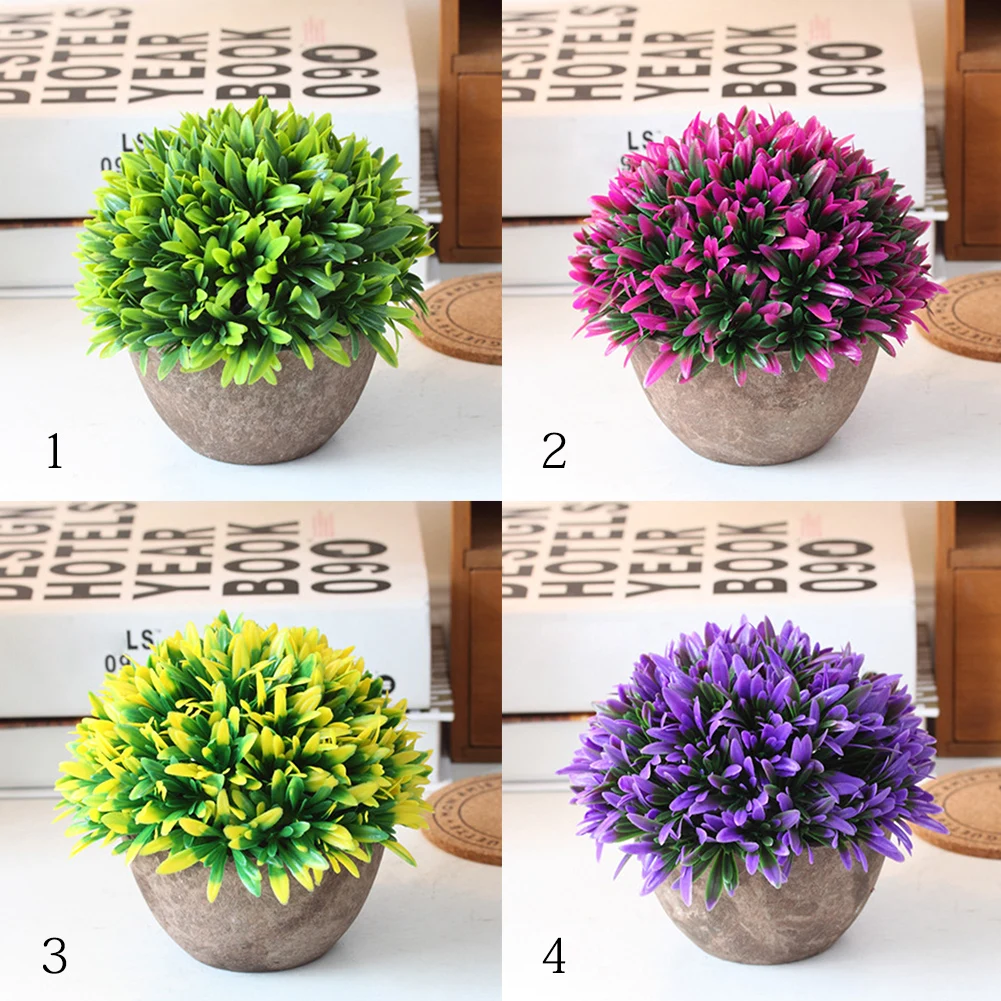 Artificial Pot Fake Flower Garden Potted Plants Decoration Plastic Vase