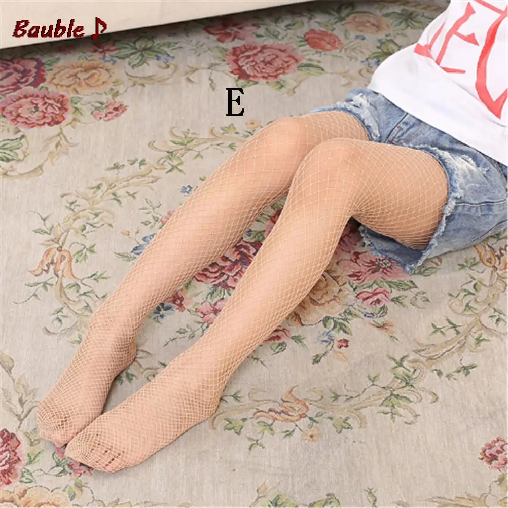 New Fashion Kids Girl Lace Fishnet Stockings Summer Children Black Pantyhose Mesh Tights Ripped Jeans Net Grid Stockings