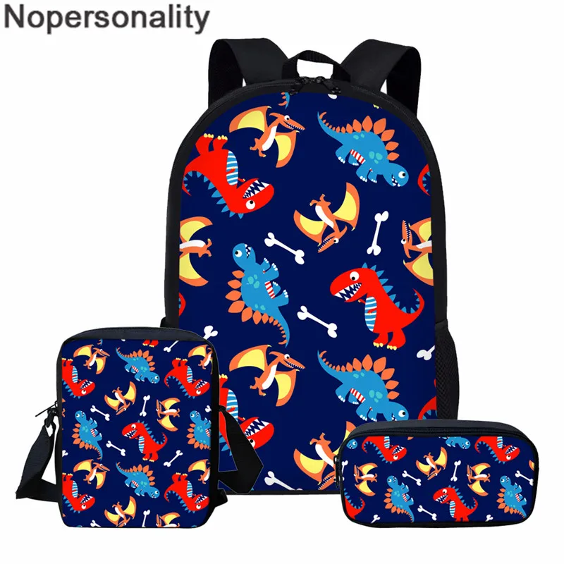 L5192CEK Nopersonality Детская сумка 3 шт./компл. мультфильм Динозавры Детский рюкзак дошкольные сумки для детского сада, школы Мальчики Девочки Рюкзак - Цвет: L5192CEK