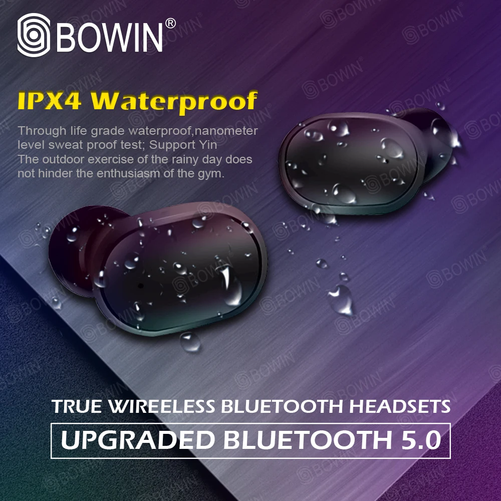 BOWIN Microphone game A6S TWS noise reduction 3D Sound waterproof Wireless Bluetooth 5 0 headset Sport For All Smart Phone