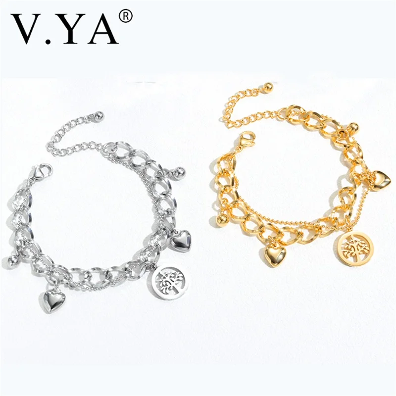 V. YA женские регулируемые браслеты стильные из нержавеющей стали популярные браслеты из титановой стали женские браслеты для женщин Подарки