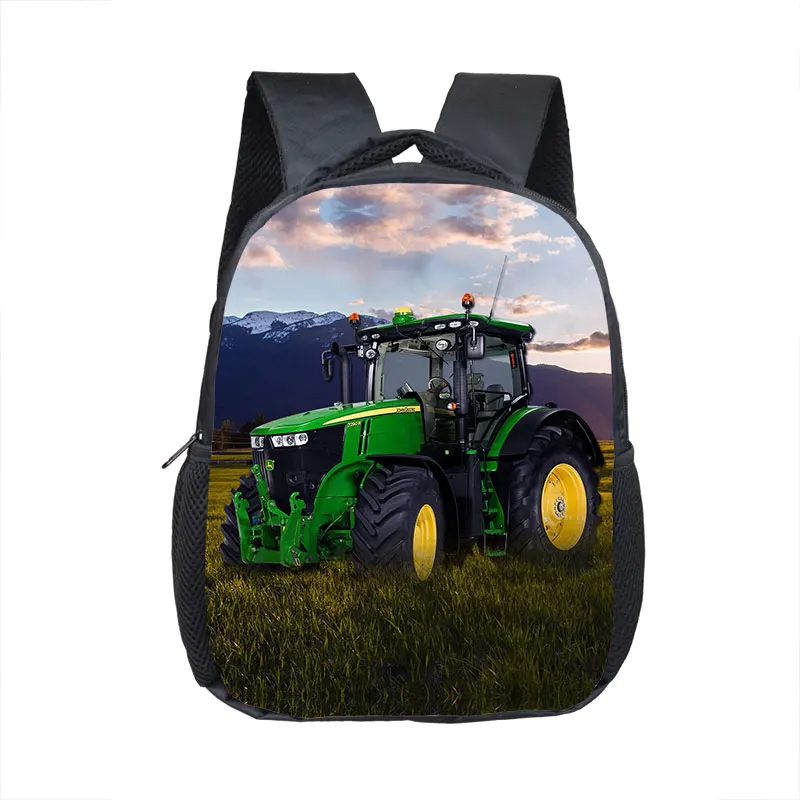 12 Inch Farm Tractor Print Children School Bags Boys Girls Kindergarten