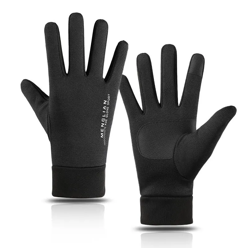 Winter Man Warm Touch Screen Plus Velvet Cotton Thin Fleece Outdoor Sports Windproof Cycling Drive Ski Non-Slip Mittens Gloves mens leather work gloves