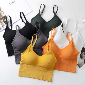 

Tube Top Women Crop Tops Fashion Daisy Pattern Sexy Camisole U-shaped Sports Bras Fashion Streetwear 2020