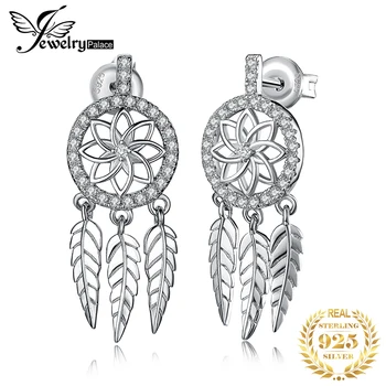 

JewelryPalace Bohemian Dream Catcher CZ Drop Earrings 925 Sterling Silver Earrings For Women Korean Earings Fashion Jewelry 2020