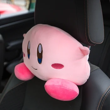 Kirby Plush Car Headrest Backrest Neck Rest Soft Pillow Cushion Kawaii Backpack Messenger Bag Gift 1