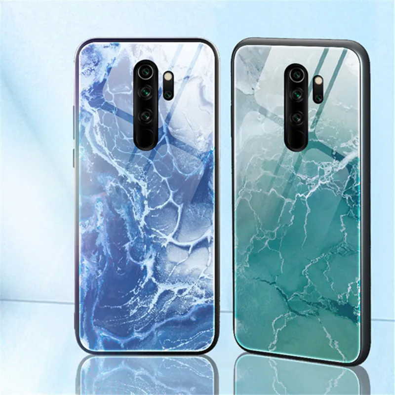 

Phone Case For Xiaomi Redmi 8 A Note 9s 8 T K20 K30 Pro Luxury Glossy Glass Marble Texture Cover For Redmi Note 9 Pro max Shell